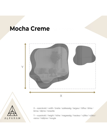 Nepravilna ogledala na smeđoj ploči zrcala – MOCHA CREME