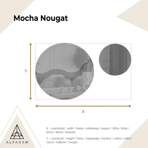 Okrugla ogledala na smeđoj ploči zrcala – MOCHA NOUGAT