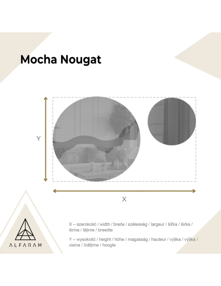 Okrugla ogledala na smeđoj ploči zrcala – MOCHA NOUGAT