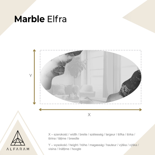 Nepravilno ogledalo na eliptičnom plavom mramoru – MARBLE ELFRA