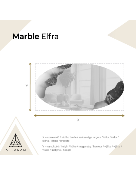 Nepravilno ogledalo na eliptičnom plavom mramoru – MARBLE ELFRA