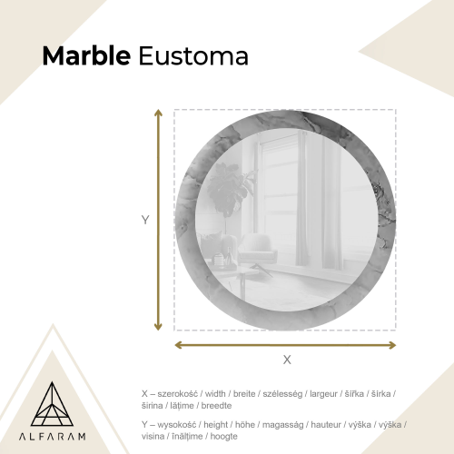 Okruglo ogledalo na pastelnom mramoru – MARBLE EUSTOMA