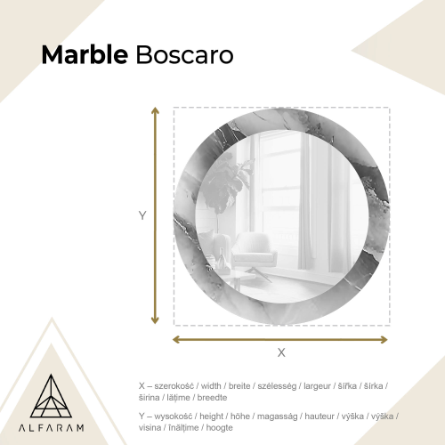 Okruglo ogledalo na zelenom mramoru – MARBLE BOSCARO