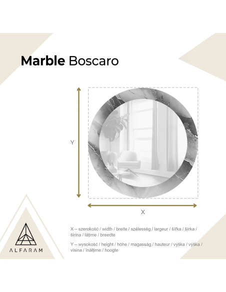 Okruglo ogledalo na zelenom mramoru – MARBLE BOSCARO