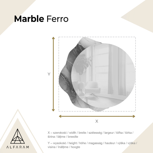Okruglo ogledalo na nepravilnom zelenom mramoru – MARBLE FERRO