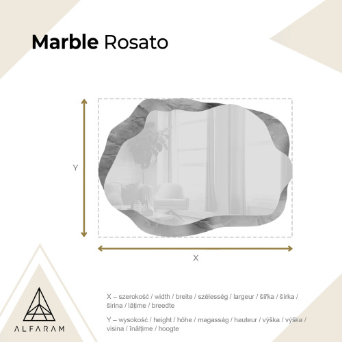 Nepravilno ogledalo na ružičastom mramoru – MARBLE ROSATO
