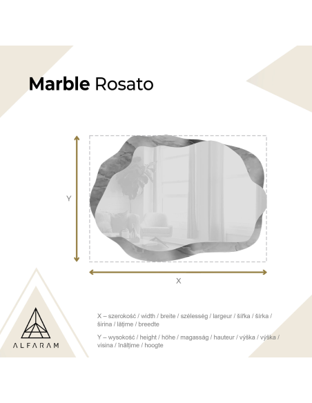 Nepravilno ogledalo na ružičastom mramoru – MARBLE ROSATO