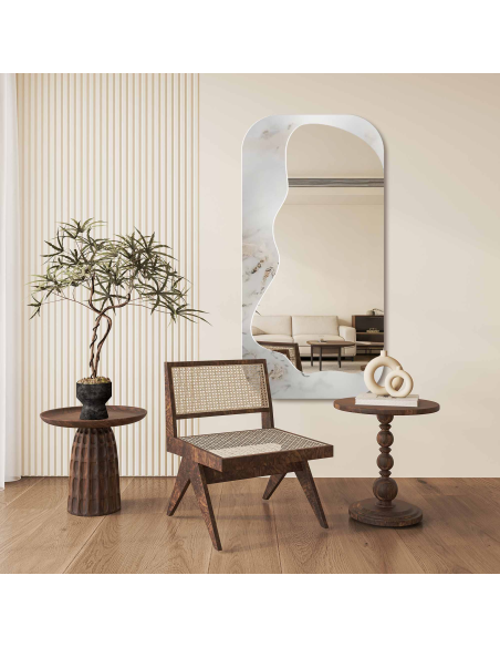 Nepravilno ogledalo na bijelo-zlatnom mramoru – MARBLE ZARI