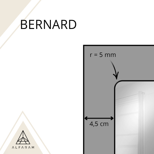 Ogledalo u potkrovlju s ostakljenim letvicama u crnom MDF okviru - BERNARD