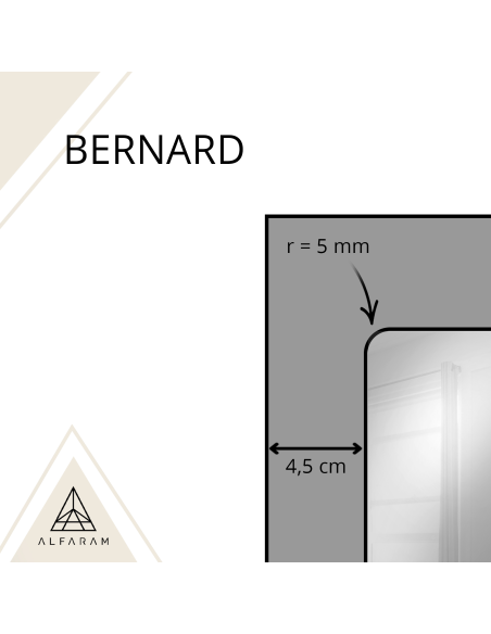 Ogledalo u potkrovlju s ostakljenim letvicama u crnom MDF okviru - BERNARD