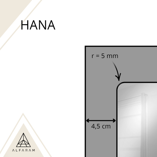 Ogledalo u potkrovlju s ostakljenim letvicama u crnom MDF okviru - HANA