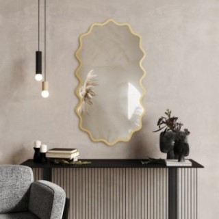 Ovalno ogledalo u valovitom MDF okviru – AQUARELLE ELORA