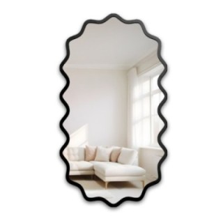 Ovalno ogledalo u valovitom MDF okviru – AQUARELLE ELORA