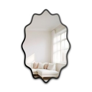 Eliptično ogledalo u valovitom MDF okviru – AQUARELLE ELVA