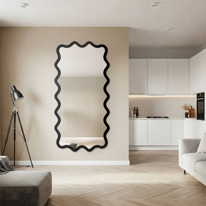 Pravokutno ogledalo u valovitom MDF okviru – AQUARELLE MARELLA