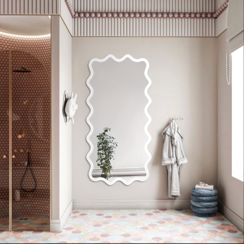Pravokutno ogledalo u valovitom MDF okviru – AQUARELLE MARELLA