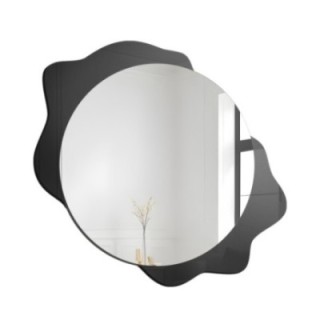 Dekorativno okruglo ogledalo na crnoj mrlji – DARK DROP