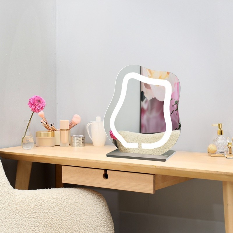 Kozmetičko ogledalo s pjeskarenim pozadinskim osvjetljenjem - FLOW LED PETITE