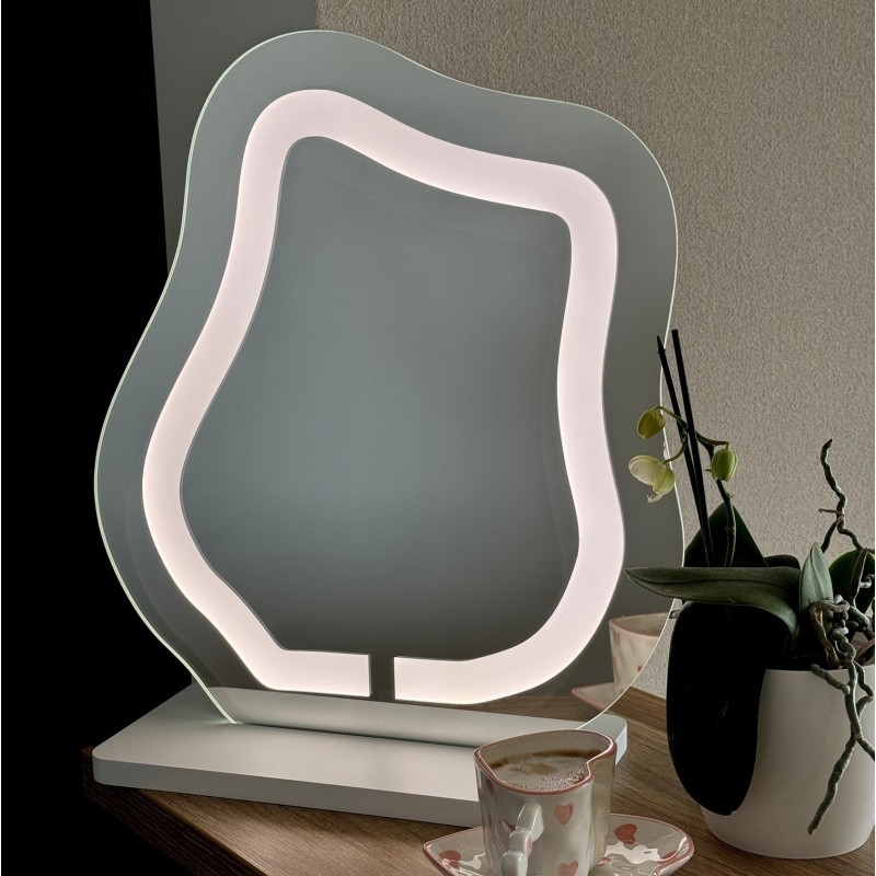 Kozmetičko ogledalo s pjeskarenim pozadinskim osvjetljenjem - FLOW LED PETITE