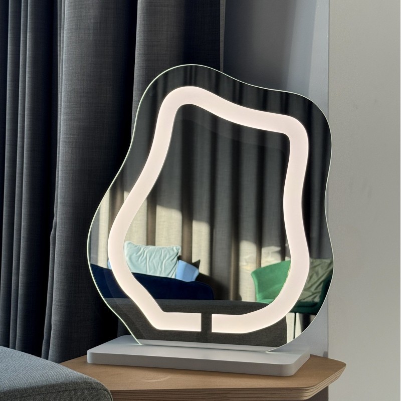 Kozmetičko ogledalo s pjeskarenim pozadinskim osvjetljenjem - FLOW LED PETITE