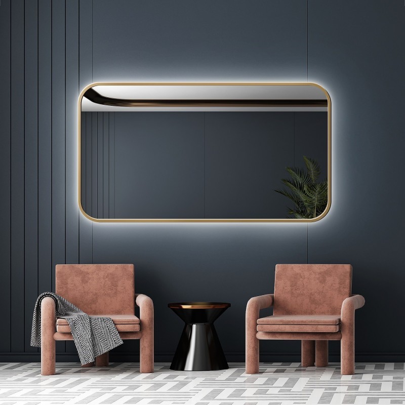 Ogledalo u MDF SLIM okviru s pozadinskim osvjetljenjem - GERDA LED