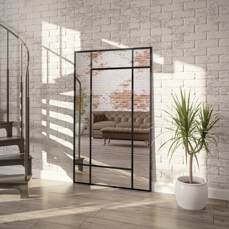 Loft ogledalo u obliku prozora - HEKTOR - boja okvira po izboru