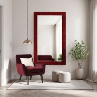 Glamurozno ogledalo u bogatom bordo okviru visokog sjaja - 8002006