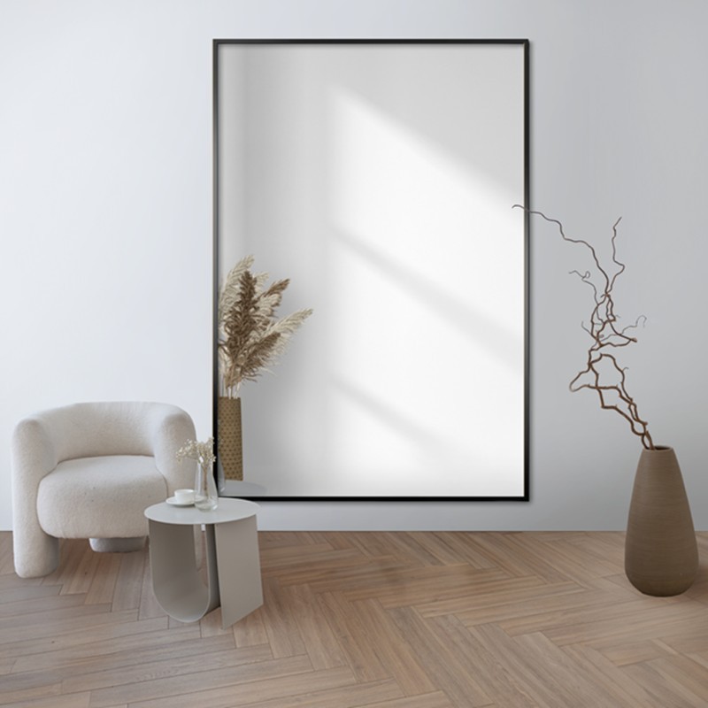 Pravokutno ogledalo u minimalističkom crnom okviru - 1201 - boja okvira po izboru