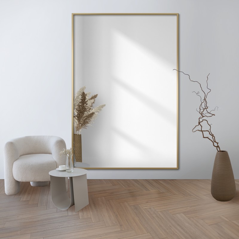 Pravokutno ogledalo u minimalističkom crnom okviru - 1201 - boja okvira po izboru