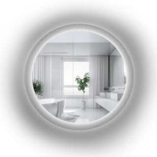 Okruglo ogledalo na ornamentalnom staklu Master Flex s pozadinskim osvjetljenjem - LUXORA FROSTED LED