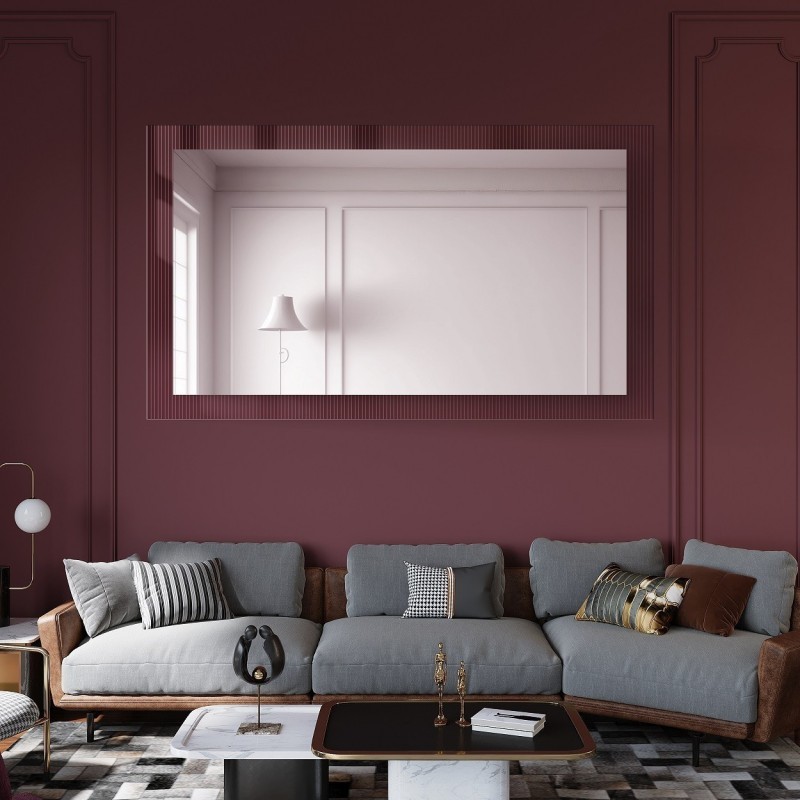 Dekorativno pravokutno ogledalo na ornamentalnom staklu Visiosun Classic - LUXORA CLARITY