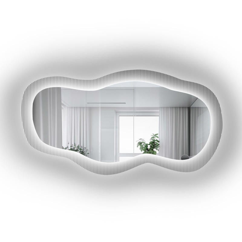 Ogledalo na ornamentalnom staklu Estriado s pozadinskim osvjetljenjem - LUXORA GLASORI LED