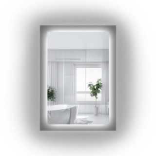 Pravokutno ogledalo na ornamentalnom staklu Master Point s pozadinskim osvjetljenjem - LUXORA SOLEIL LED