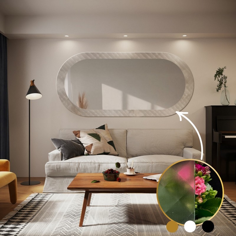 Dekorativno ovalno ogledalo na ornamentalnom staklu Master Soft - LUXORA VESPER