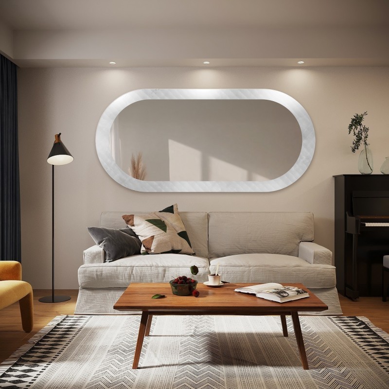 Dekorativno ovalno ogledalo na ornamentalnom staklu Master Soft - LUXORA VESPER