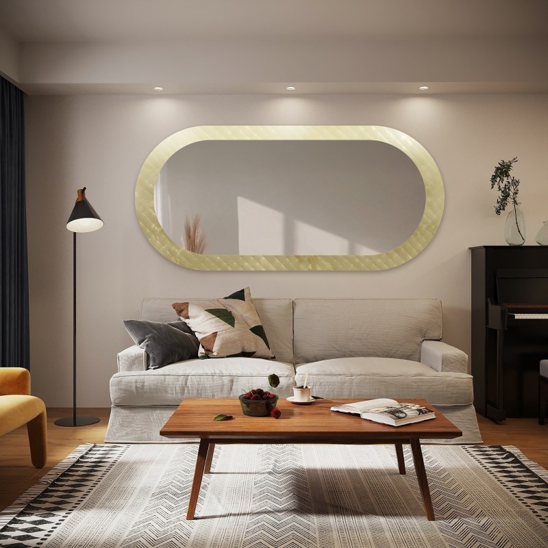 Dekorativno ovalno ogledalo na ornamentalnom staklu Master Soft - LUXORA VESPER