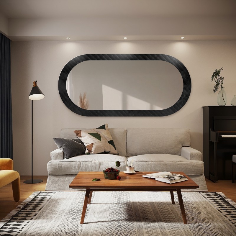 Dekorativno ovalno ogledalo na ornamentalnom staklu Master Soft - LUXORA VESPER