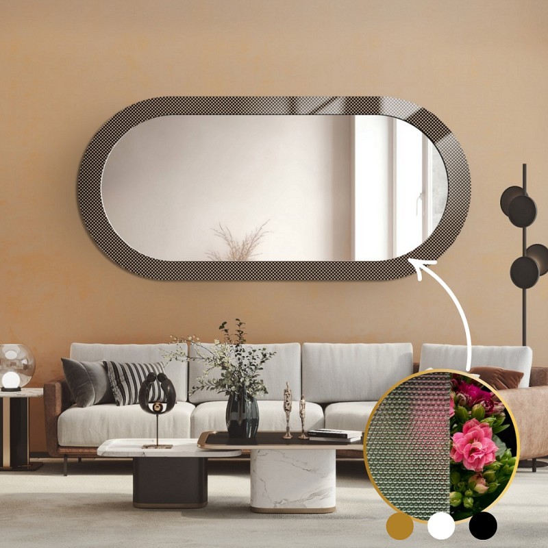 Dekorativno ovalno ogledalo na ornamentalnom staklu Master Point - LUXORA ORNATE