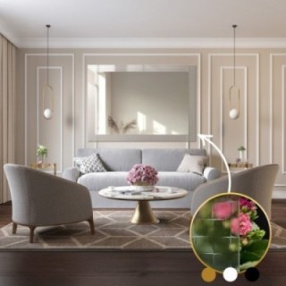 Dekorativno pravokutno ogledalo na ornamentalnom staklu Master Flex - LUXORA ETERION