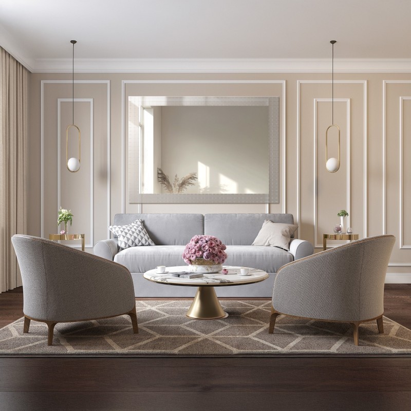 Dekorativno pravokutno ogledalo na ornamentalnom staklu Master Flex - LUXORA ETERION