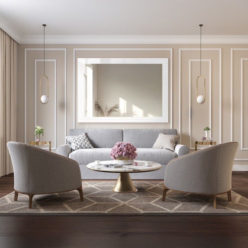 Dekorativno pravokutno ogledalo na ornamentalnom staklu Master Flex - LUXORA ETERION