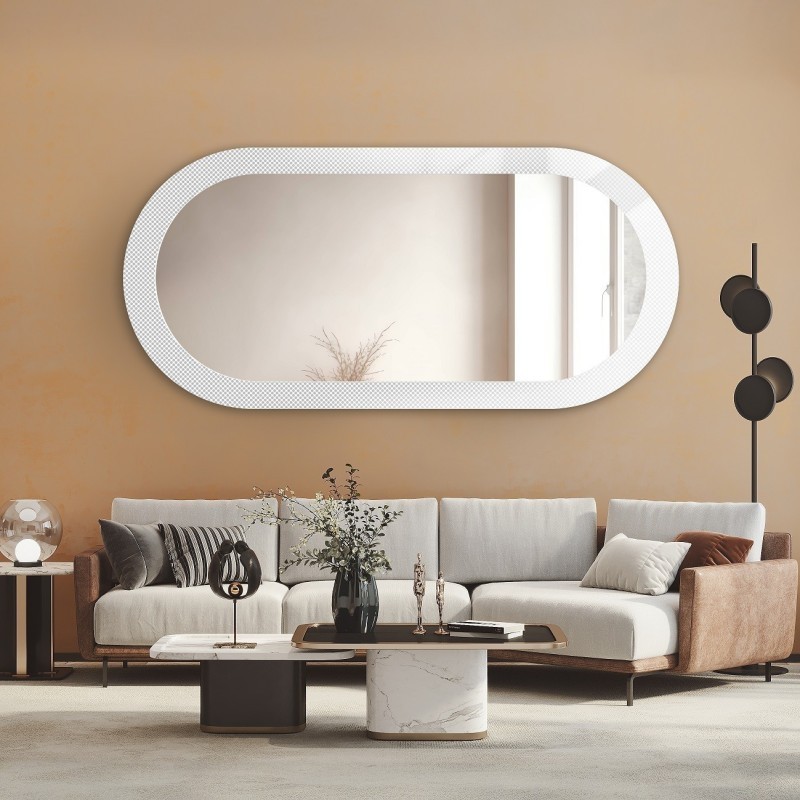 Dekorativno ovalno ogledalo na ornamentalnom staklu Master Point - LUXORA ORNATE