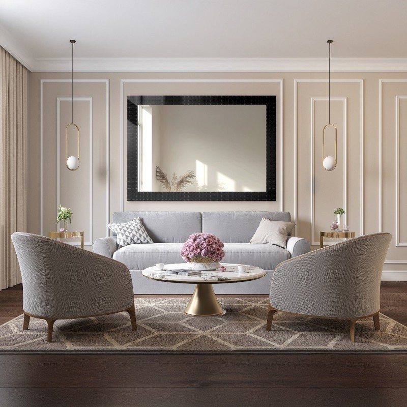 Dekorativno pravokutno ogledalo na ornamentalnom staklu Master Flex - LUXORA ETERION