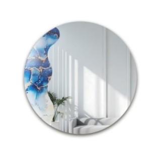 Nepravilno ogledalo na okruglom plavom mramoru – MARBLE BLUVERO