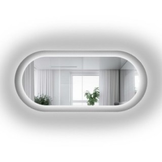 Ovalno ogledalo na ornamentalnom staklu Master Point s pozadinskim osvjetljenjem - LUXORA ORNATE LED