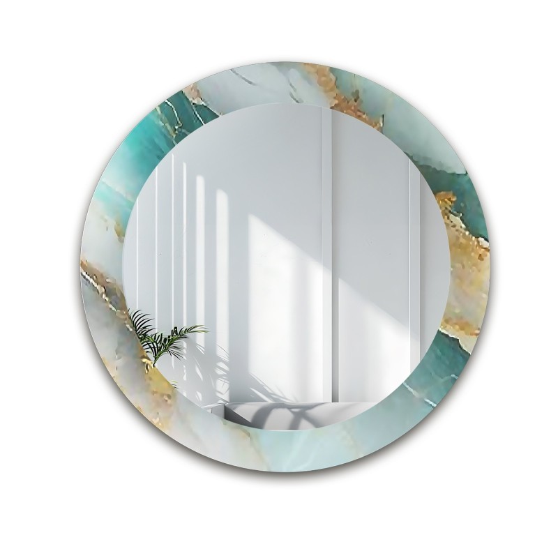 Okruglo ogledalo na zelenom mramoru – MARBLE BOSCARO