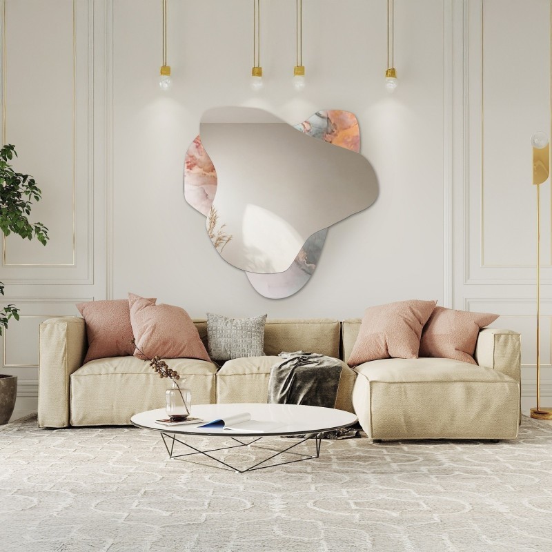 Nepravilno ogledalo na ružičastom mramoru – MARBLE FIORATO
