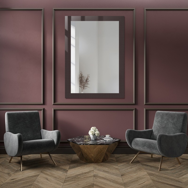 Dekorativno pravokutno ogledalo na ornamentalnom staklu Master Point - LUXORA SOLEIL