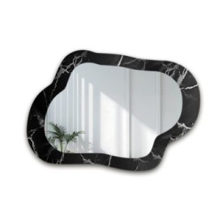 Nepravilno ogledalo na crno-srebrnom mramoru – MARBLE GRISO