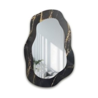 Nepravilno ogledalo na crno-zlatnom mramoru – MARBLE NOCTO